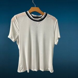 Ultra Flirt Crew Neck Sheer Mesh T-shirt, size L